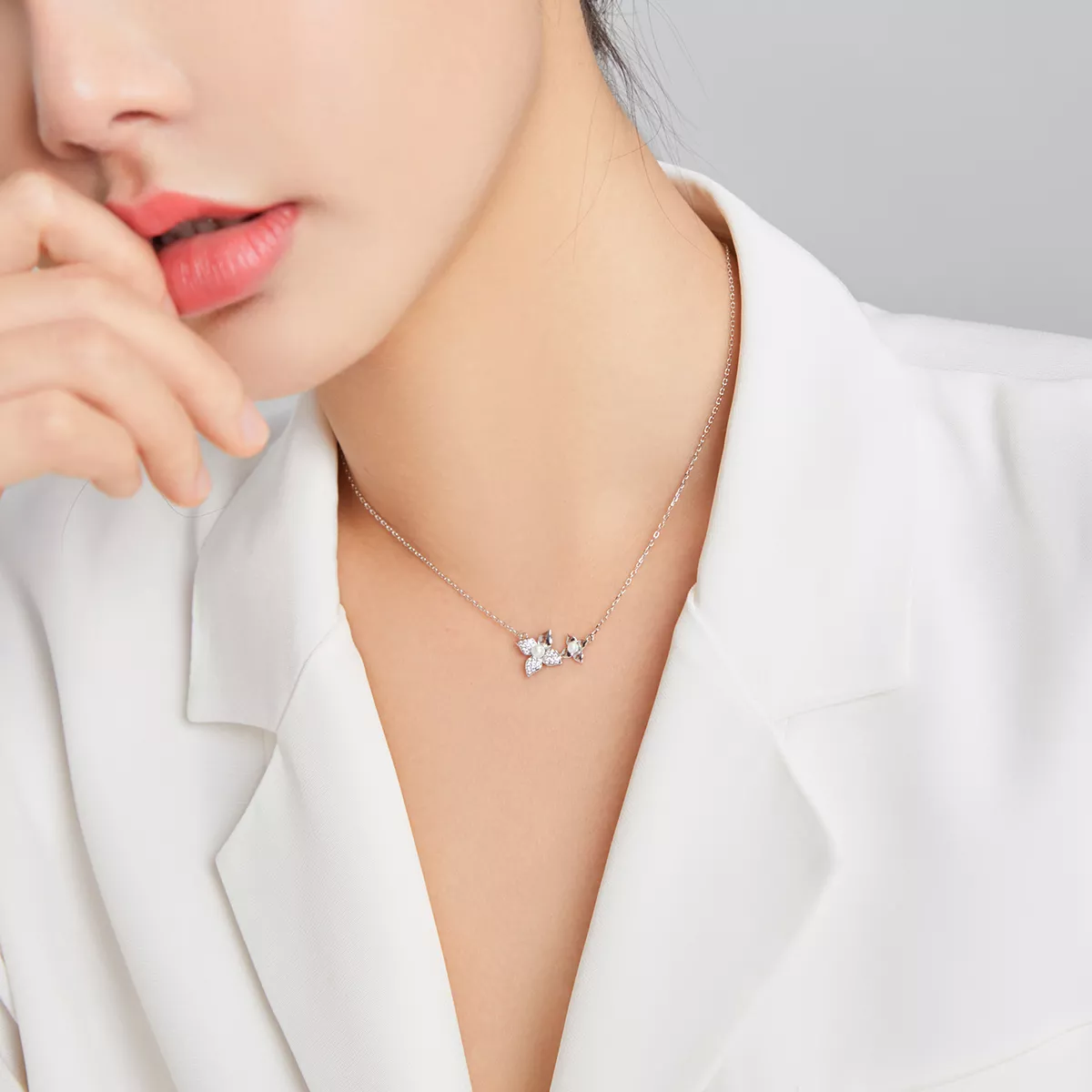 Colar Bola de hortênsia estilo Pandora - SCN438