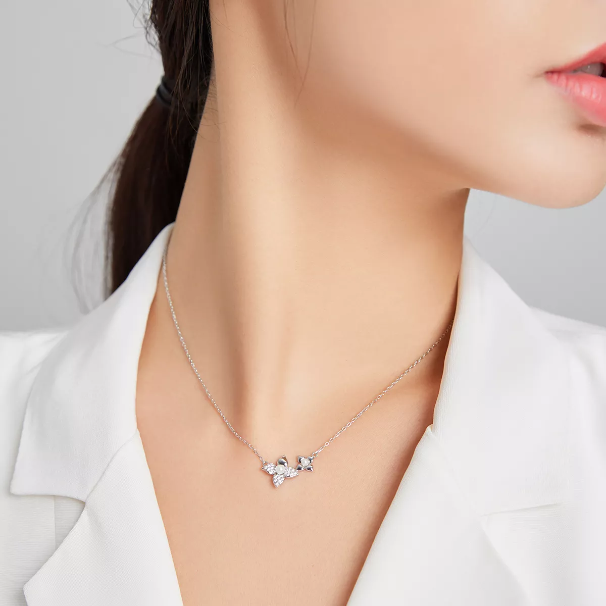 Colar Bola de hortênsia estilo Pandora - SCN438