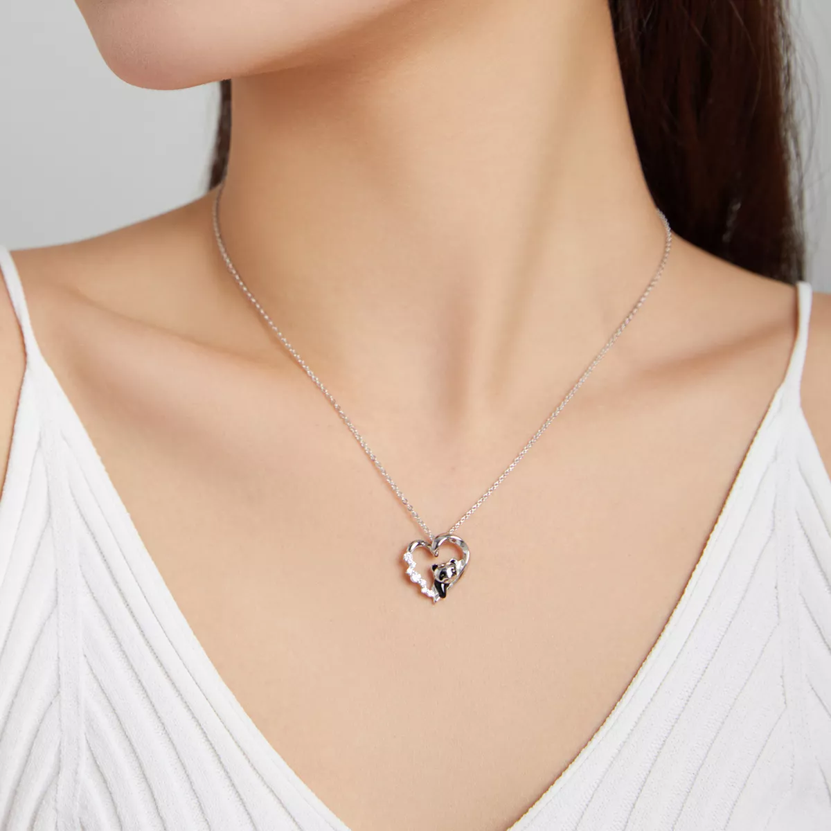 Colar Cute Little Panda estilo Pandora - SCN453