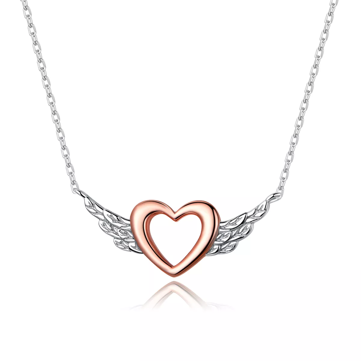 Colar Dois tons Asa do Coração estilo Pandora - BSN162