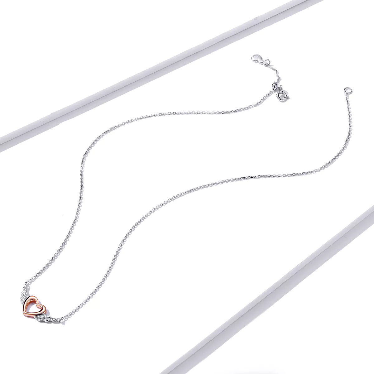 Colar Dois tons Asa do Coração estilo Pandora - BSN162