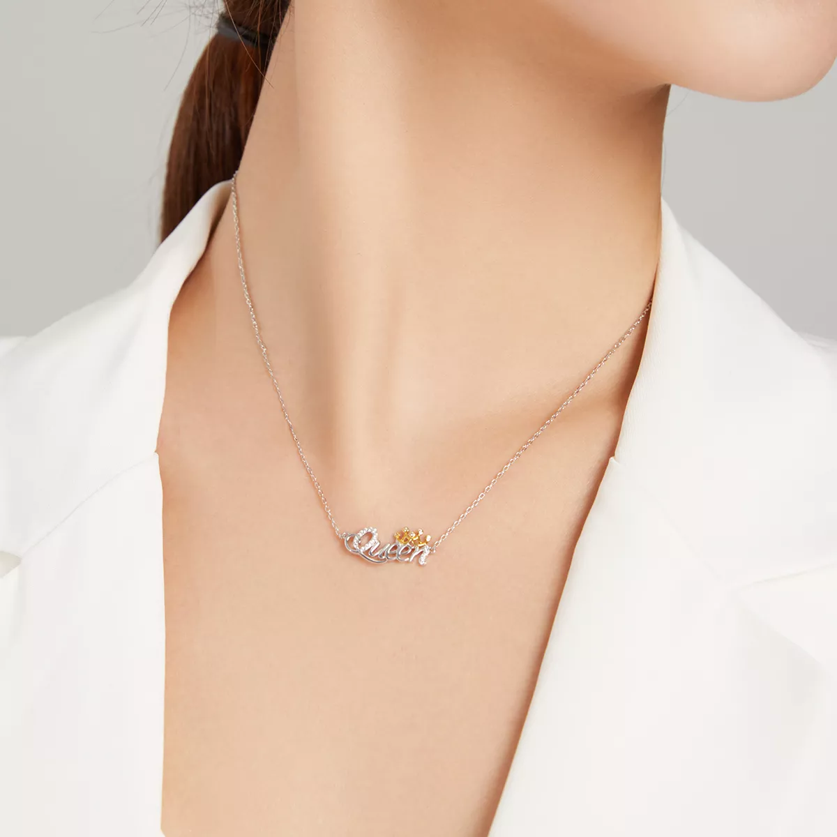 Colar Dois tons rainha estilo Pandora - SCN435