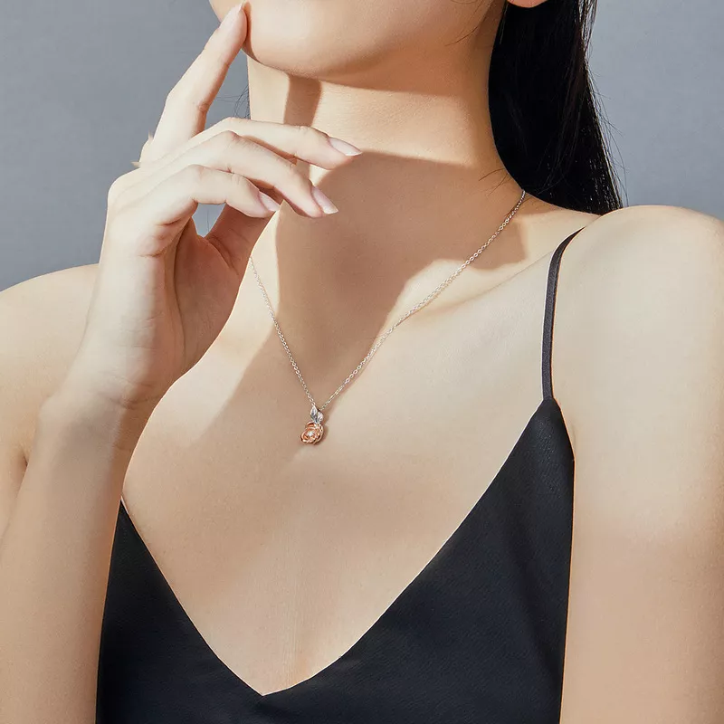 Colar Dois tons Rosa life Pandora - BSN155