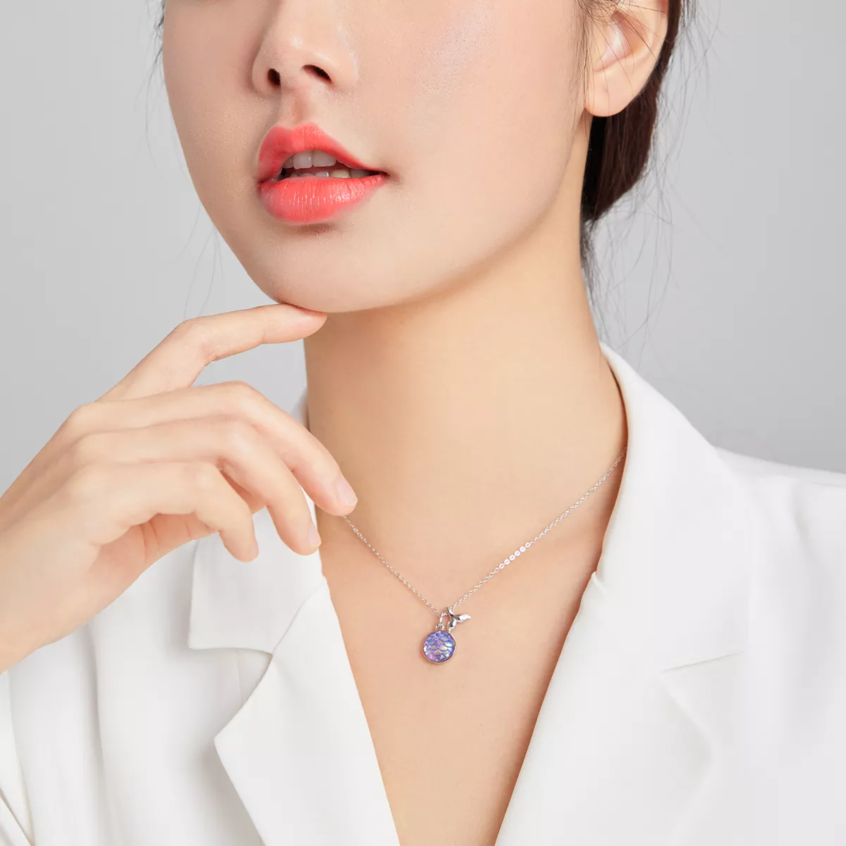 Colar Escama de cauda de peixe estilo Pandora - SCN448