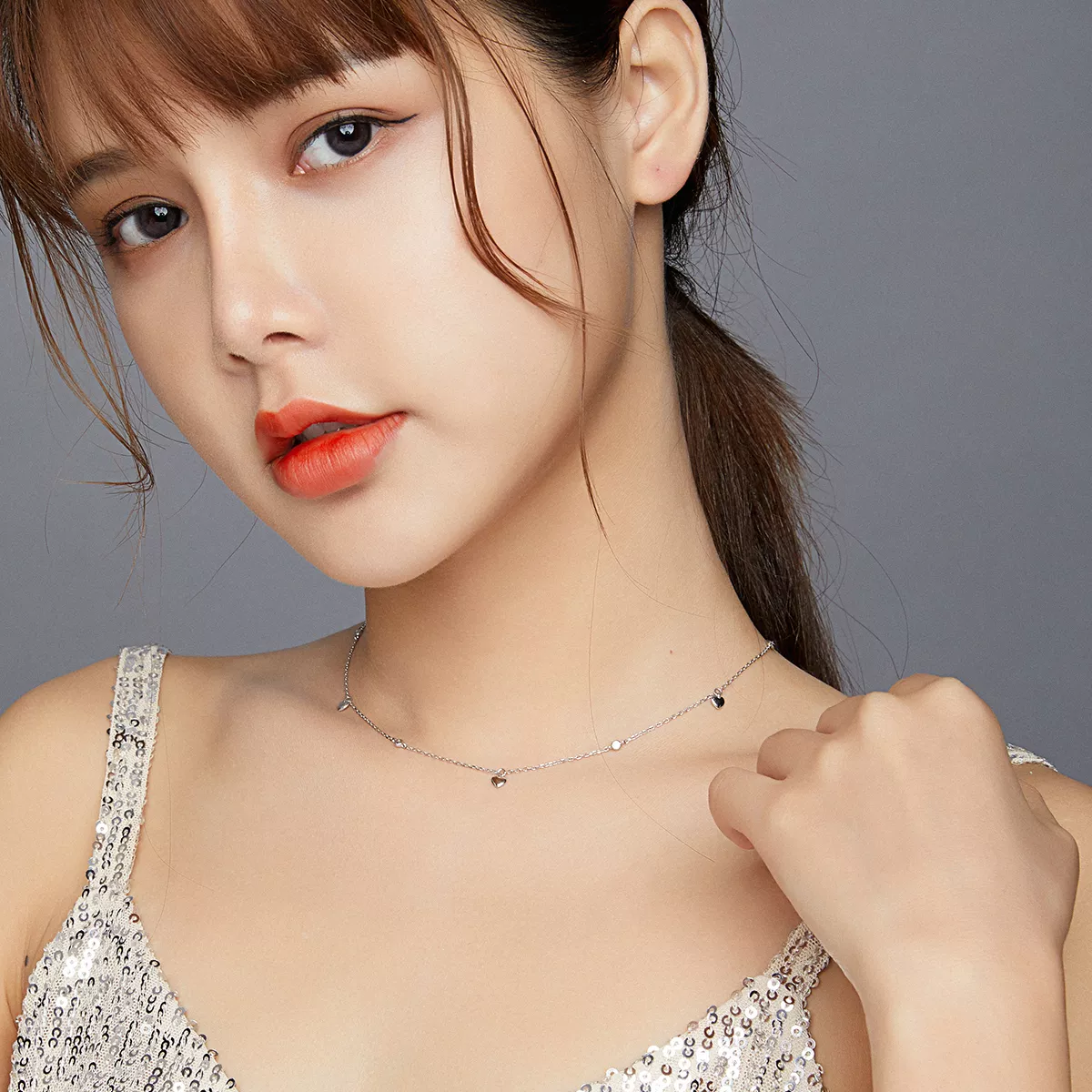 Colar Formato de coração estilo Pandora - SCN417