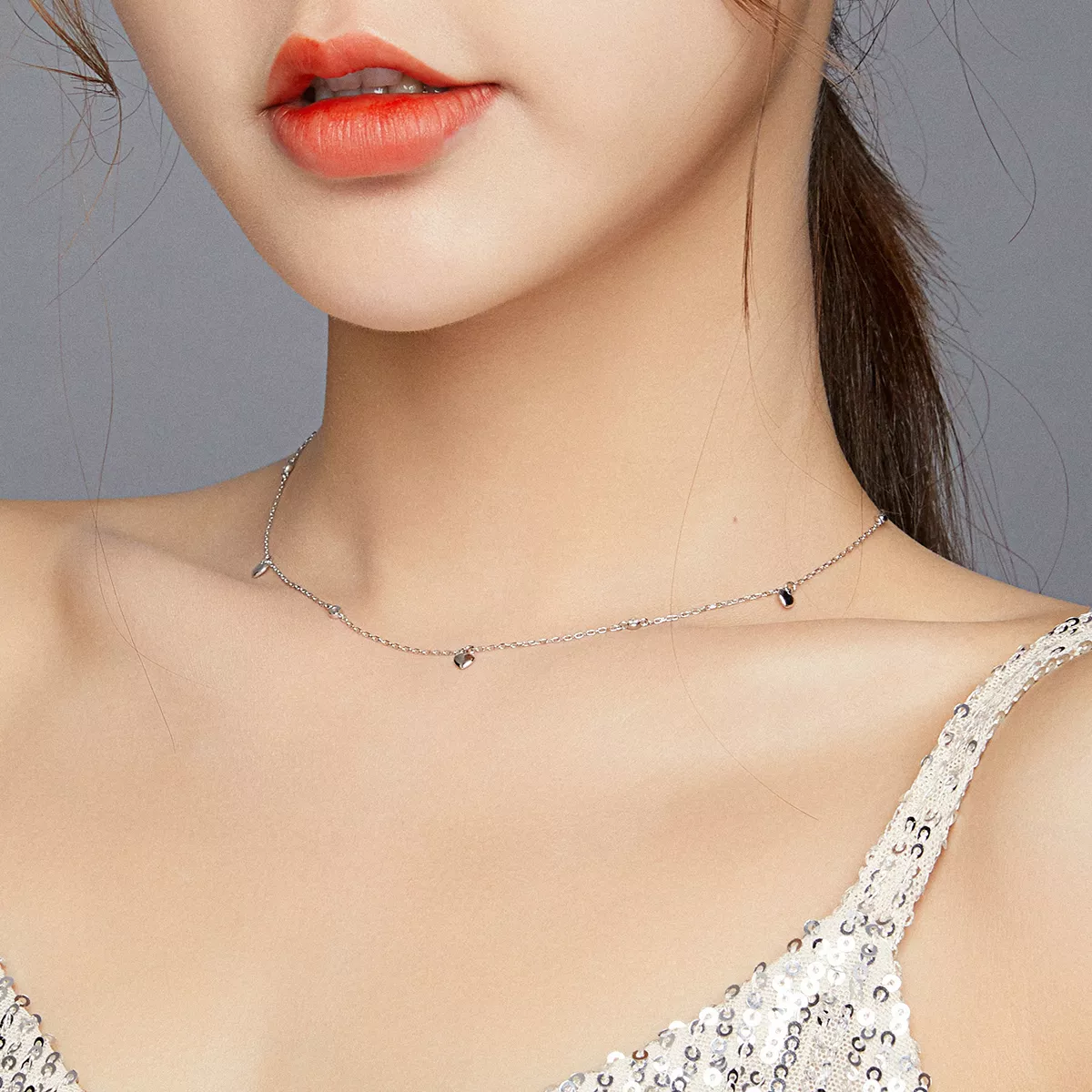 Colar Formato de coração estilo Pandora - SCN417