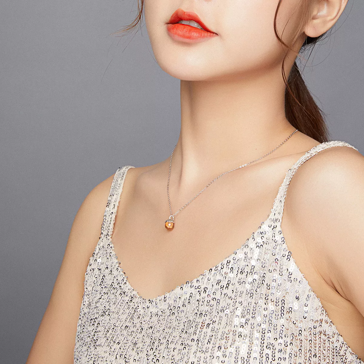 Colar Fruto Brilhante do Carvalho estilo Pandora - SCN414