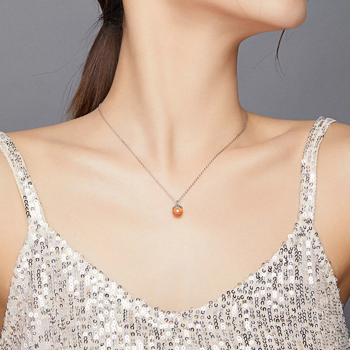 Colar Fruto Brilhante do Carvalho estilo Pandora - SCN414