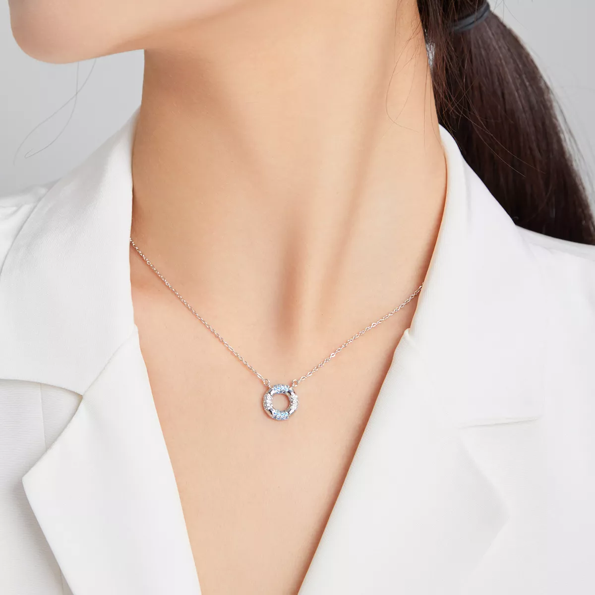 Colar Happy Swimming Ring estilo Pandora - SCN447