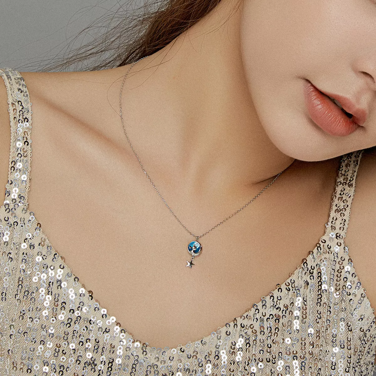 Colar Lua e gato life Pandora - SCN422