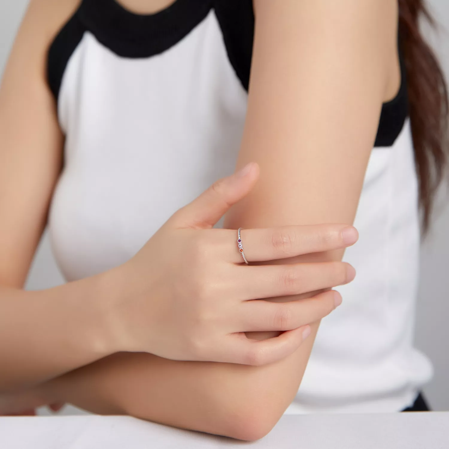 Anel Amor do arco-íris estilo Pandora - SCR722