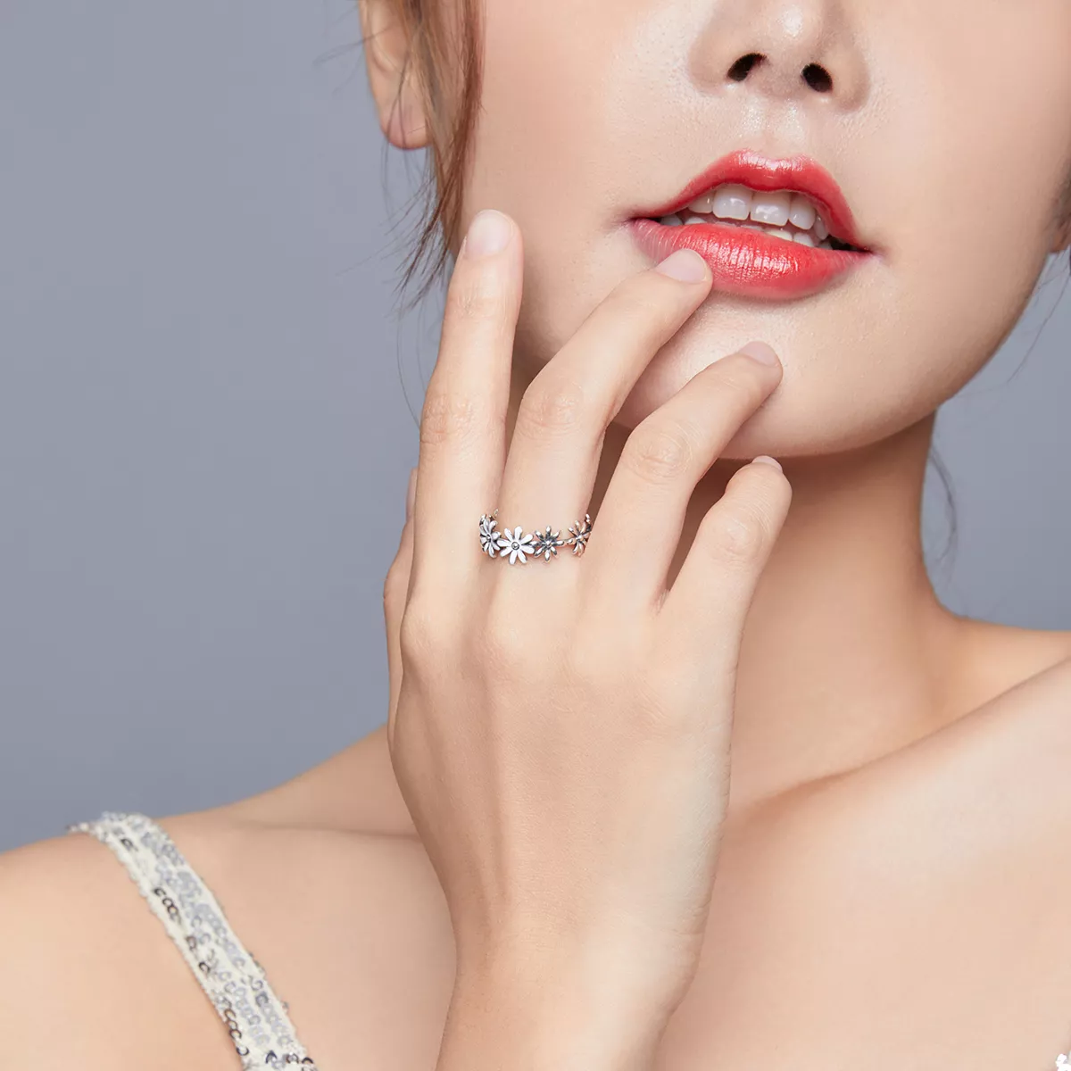 Anel Faixa de flores life Pandora - SCR670