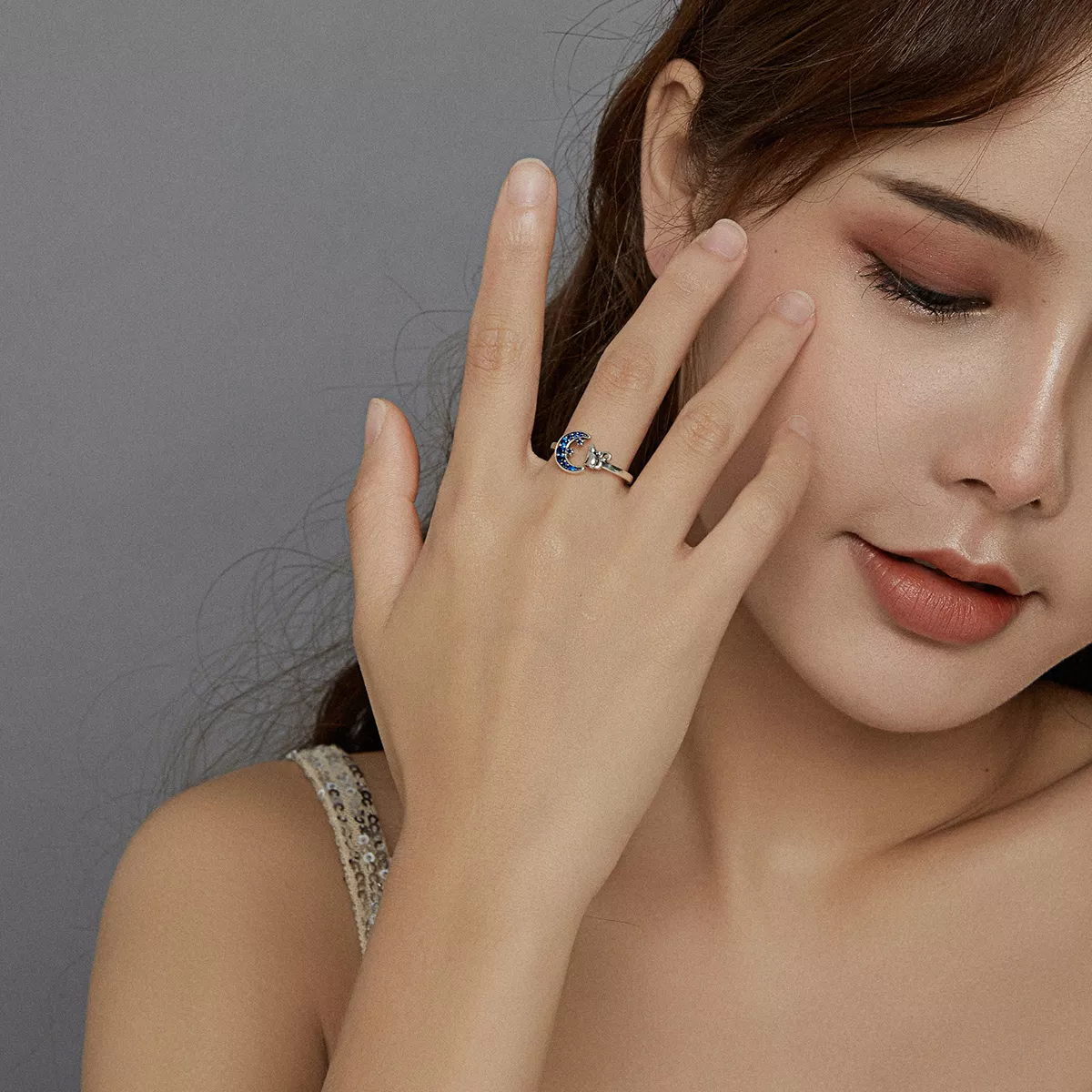 Anel Lua e gato life Pandora - SCR677