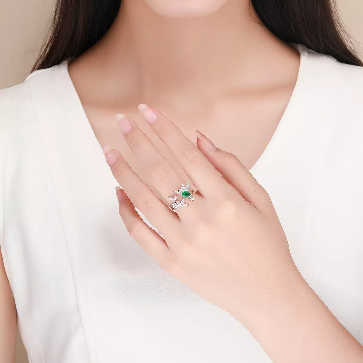 Anel Presente do Beija-flor estilo Pandora - BSR016