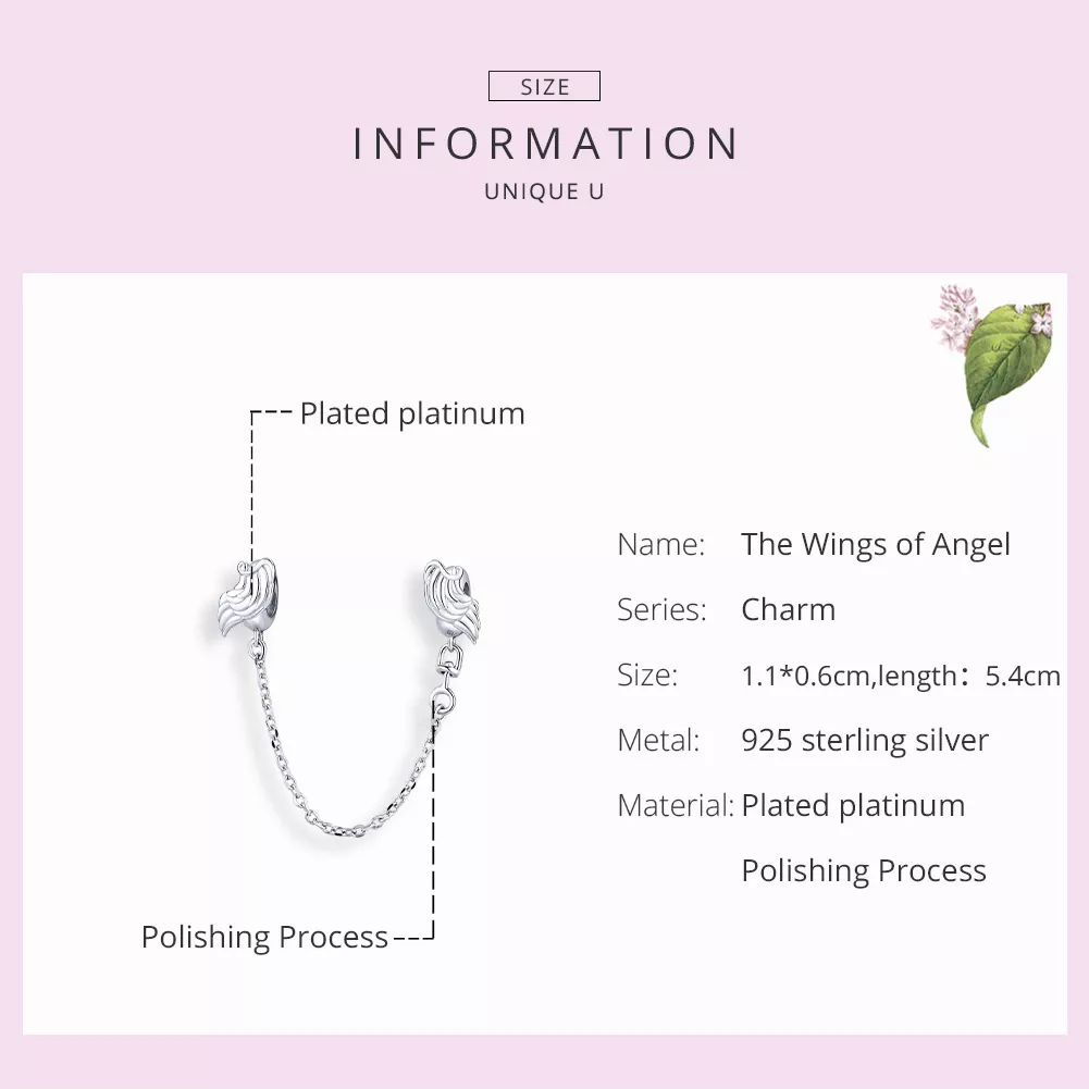 Corrente de Segurança Asas de Anjo estilo Pandora - BSC241