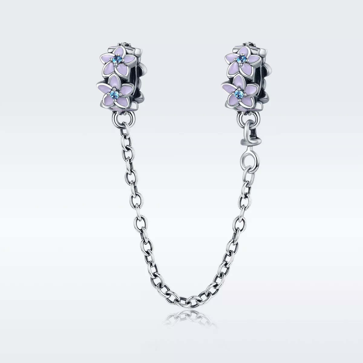 Corrente de Segurança Flores roxas estilo Pandora - SCC602