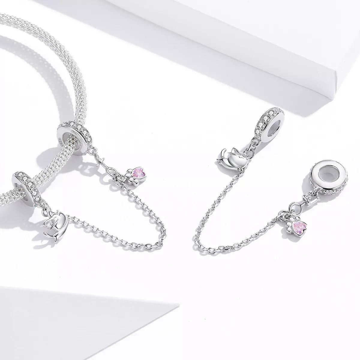 Corrente de Segurança Gato e garra estilo Pandora - BSC243