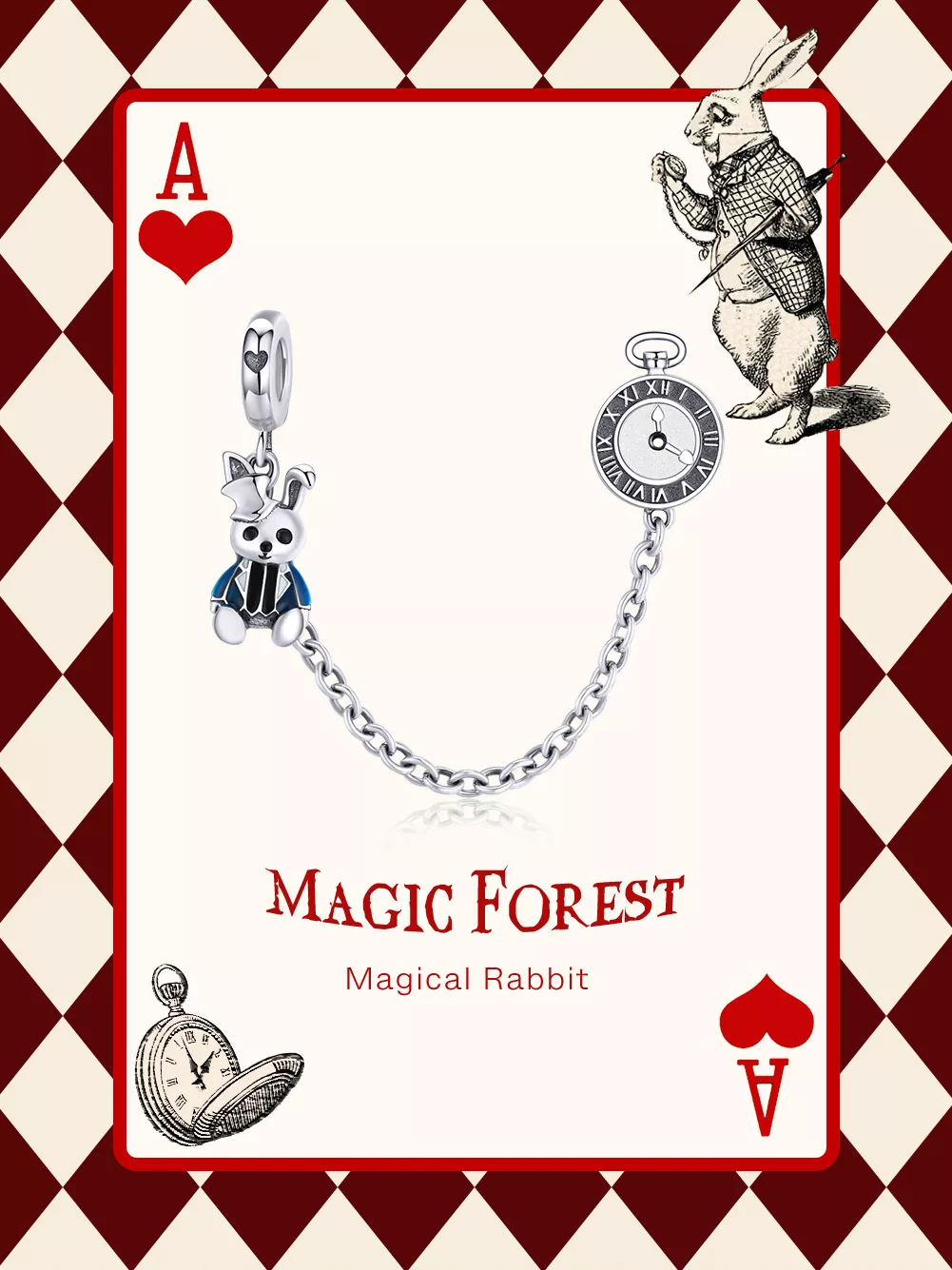 Corrente de Segurança lebre estilo Pandora - SCC1443