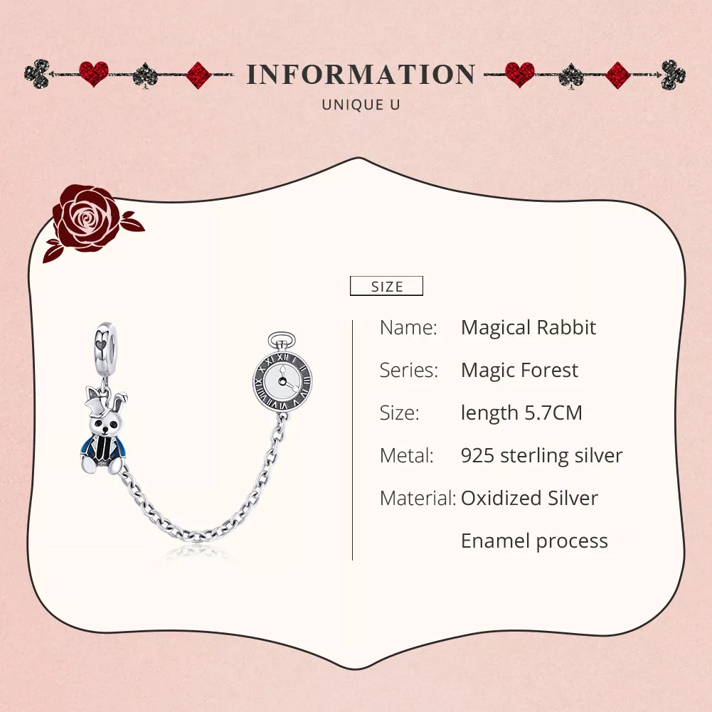 Corrente de Segurança lebre estilo Pandora - SCC1443