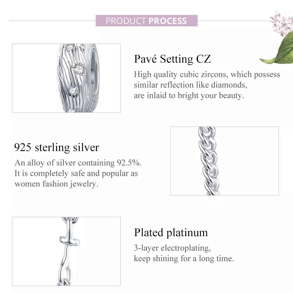 Corrente de Segurança Onda de água estilo Pandora - SCC1577