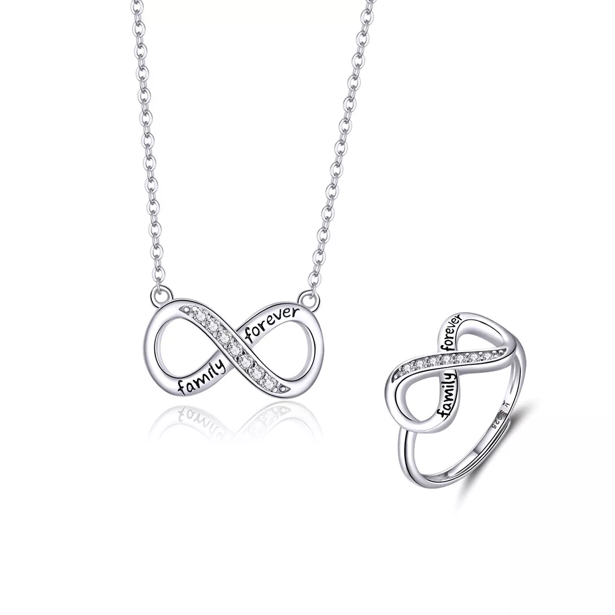 Conjunto de joias Dois tons Amor sem fim estilo Pandora - SET010 Conjunto de joias Dois tons Amor sem fim estilo Pandora - SET010