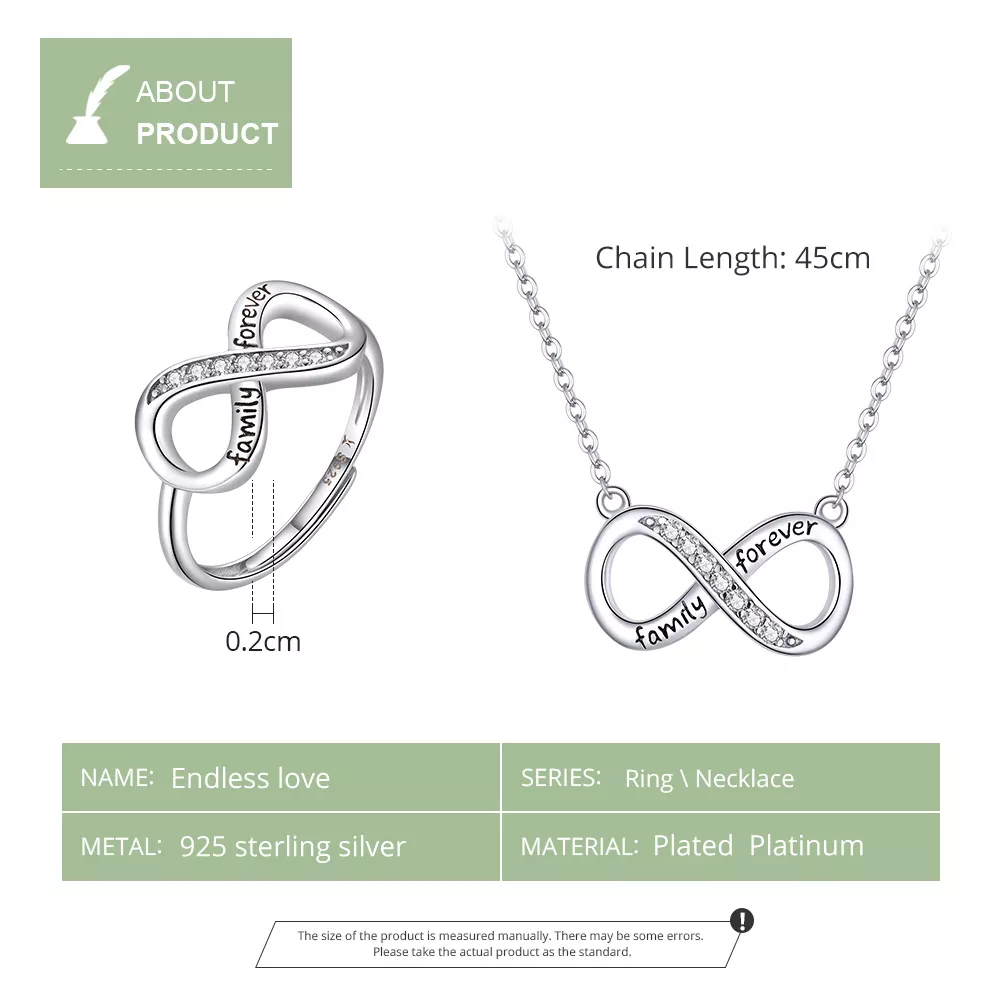 Conjunto de joias Dois tons Amor sem fim estilo Pandora - SET010