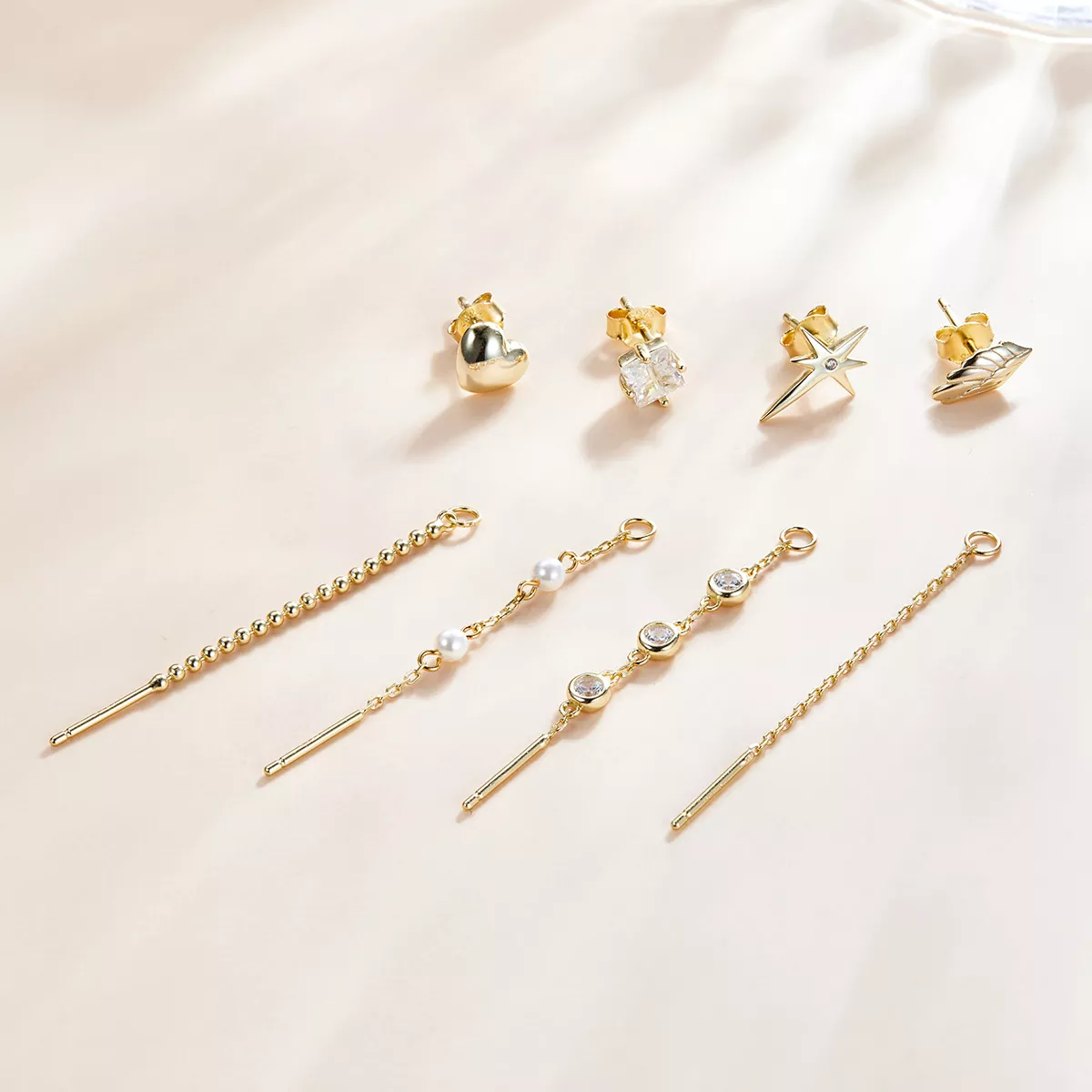 Conjunto de joias Dois tons Brilhante estilo Pandora - SET015