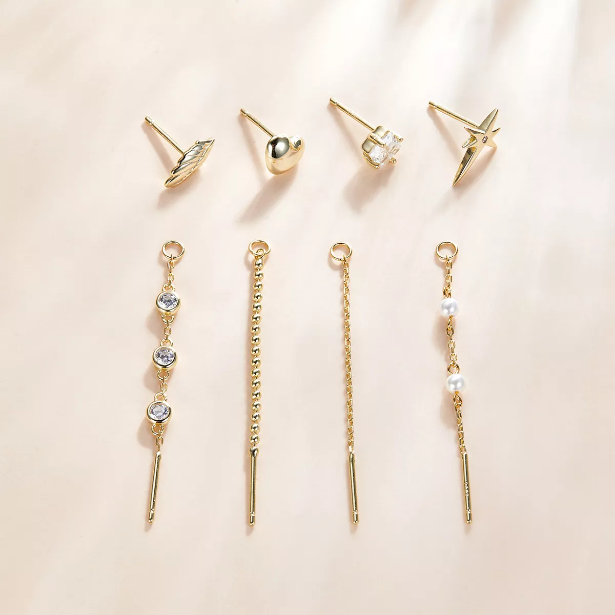 Conjunto de joias Dois tons Brilhante estilo Pandora - SET015