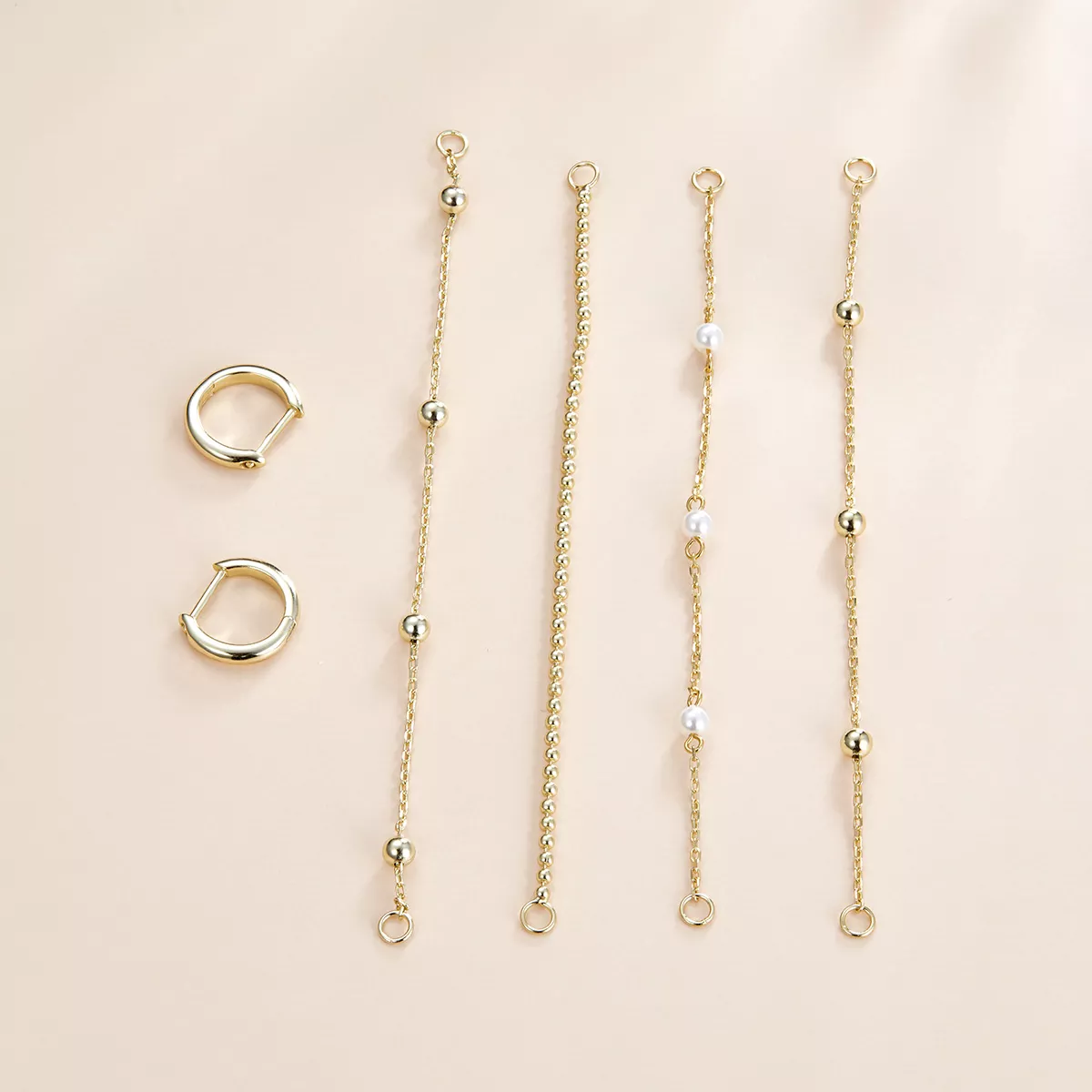 Conjunto de joias Dois tons Brilho Único estilo Pandora - SET016