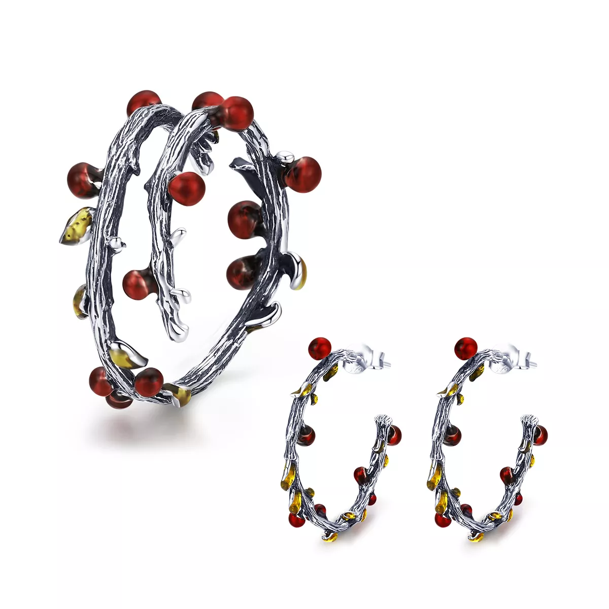 Conjunto de joias Dois tons Cor do outono estilo Pandora - SET005 Conjunto de joias Dois tons Cor do outono estilo Pandora - SET005