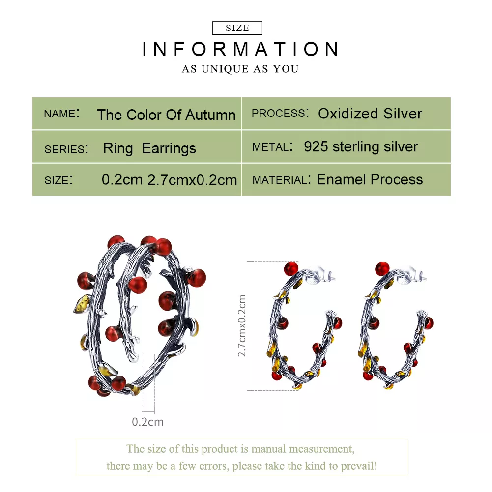 Conjunto de joias Dois tons Cor do outono estilo Pandora - SET005