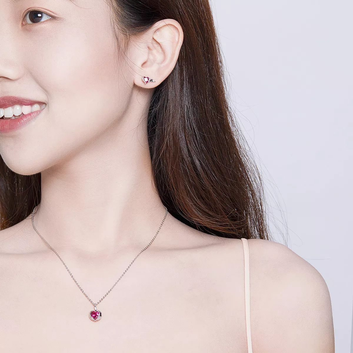 Conjunto de joias Dois tons Corações Guardiães estilo Pandora - SET008