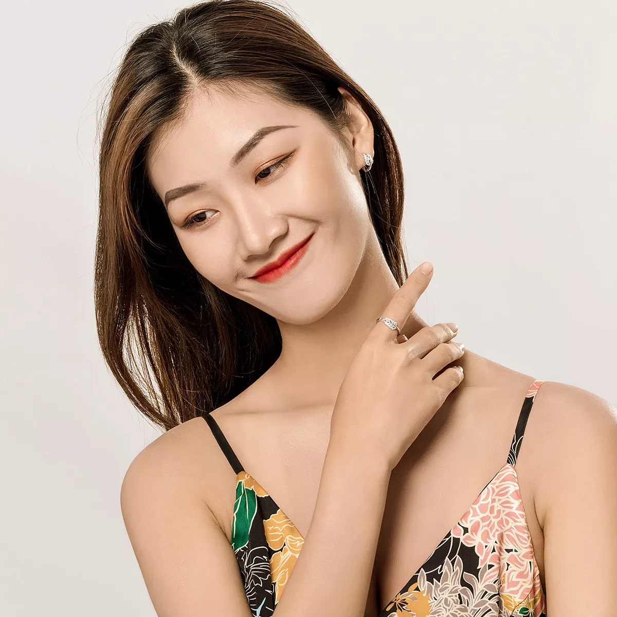 Conjunto de joias Dois tons Pluma estilo Pandora - SET012