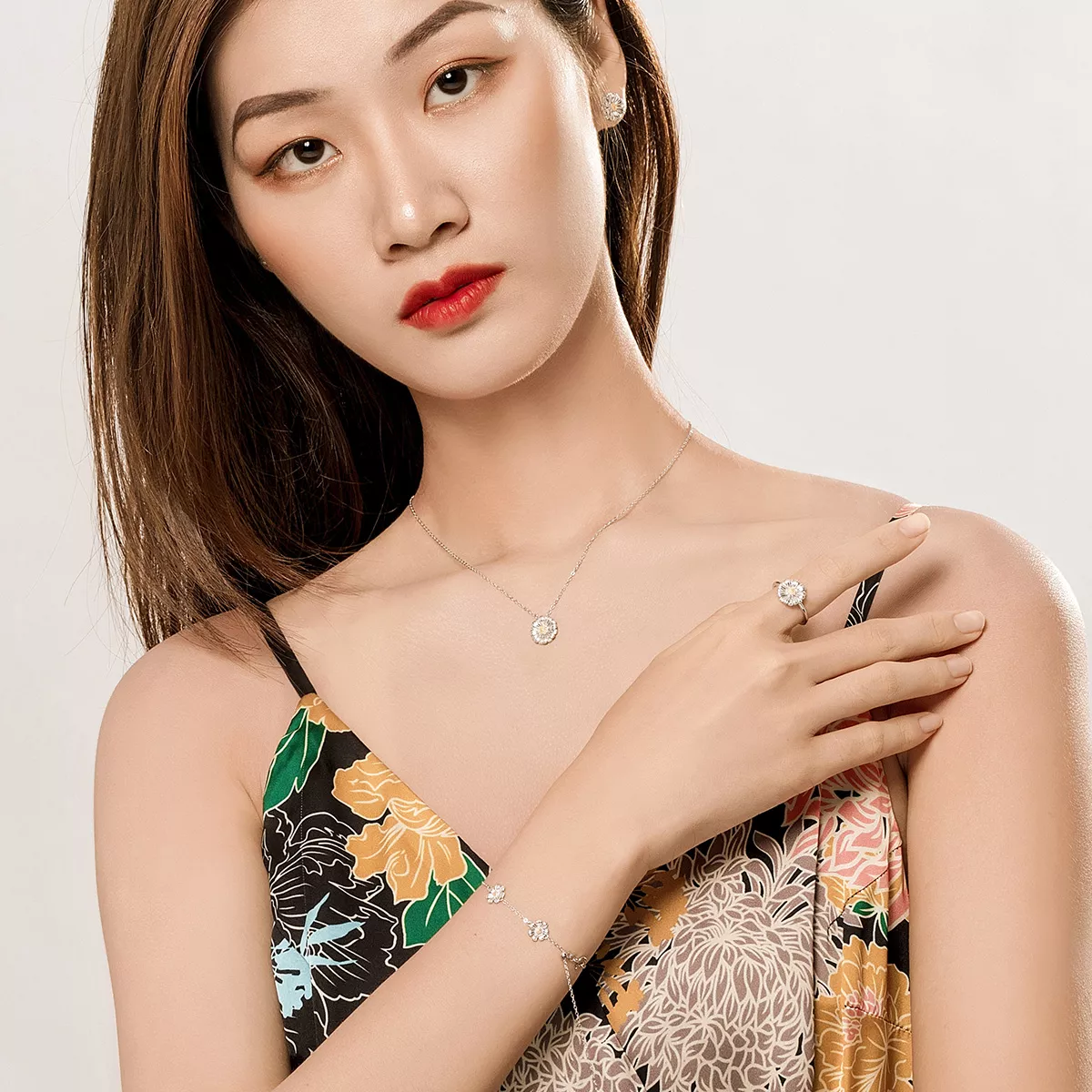 Conjunto de joias Margarida estilo Pandora - SET001