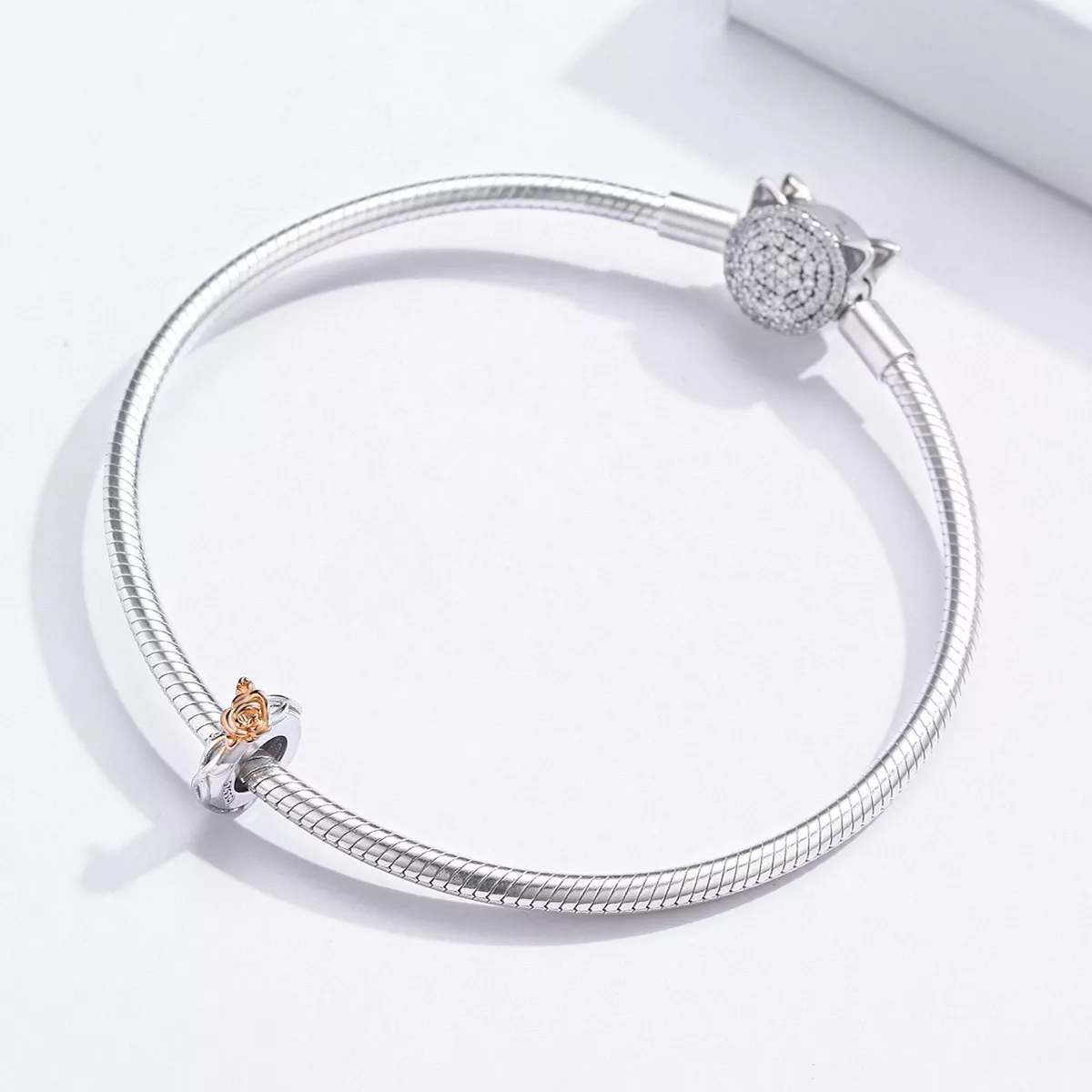 Separador Dois tons Lover Rose Flowers estilo Pandora - BSC146