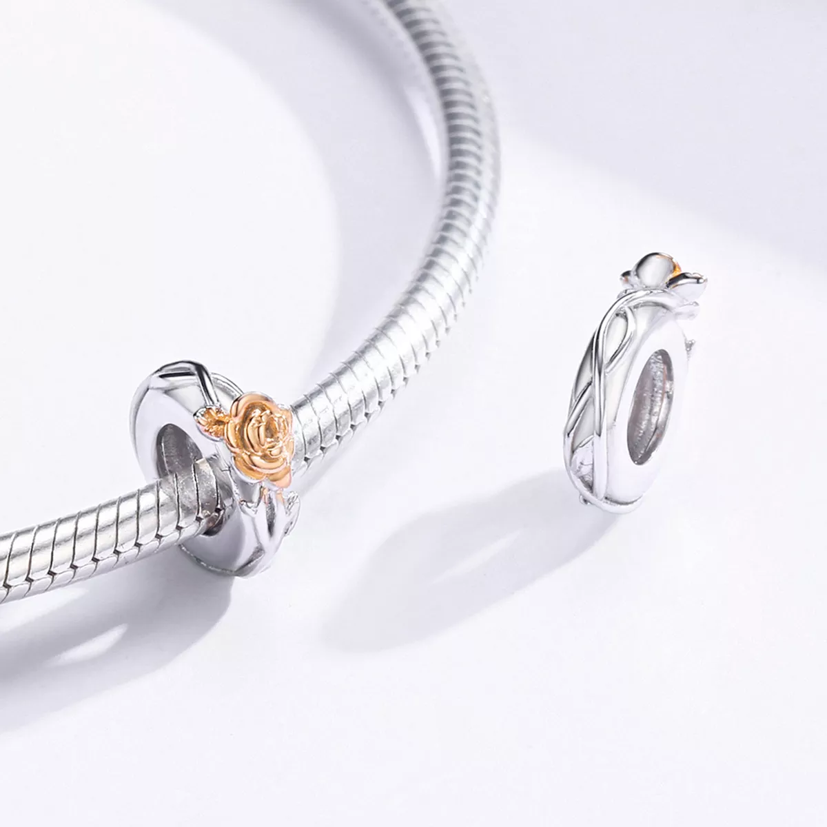 Separador Dois tons Lover Rose Flowers estilo Pandora - BSC146