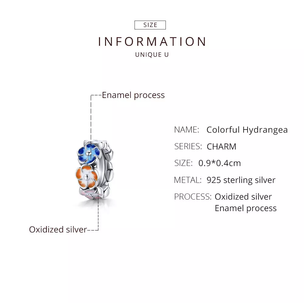 Separador Hortênsia Colorida estilo Pandora - SCC1703