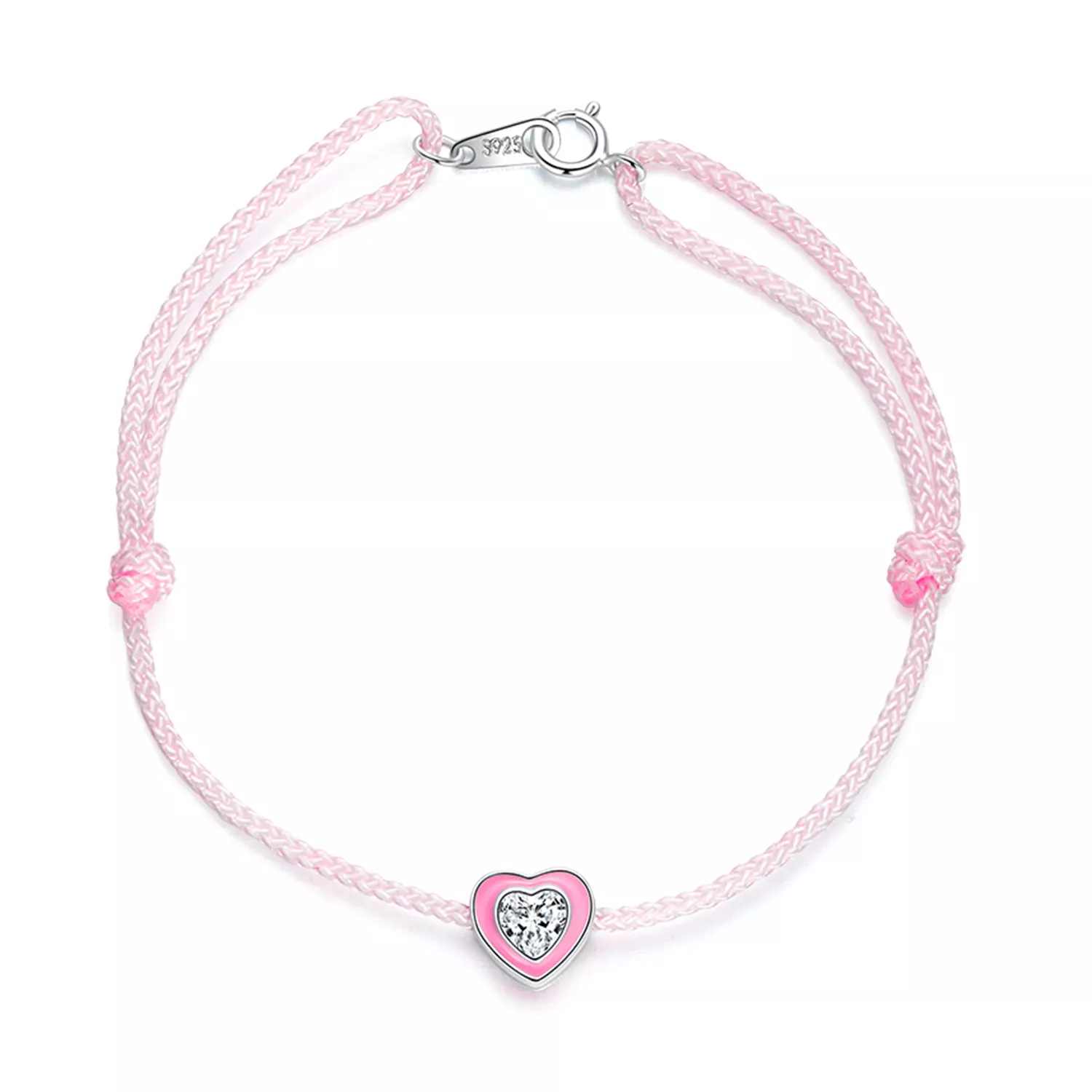 Pandora Style Pink Heart Anklet - SCT022