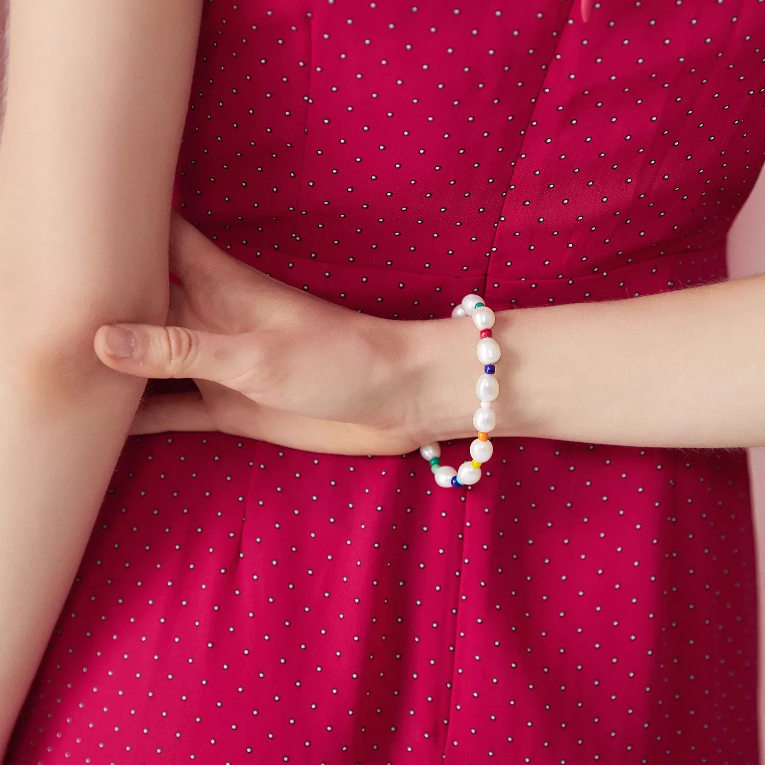 Pandora Style Rainbow Pearl Bracelet - BSB074