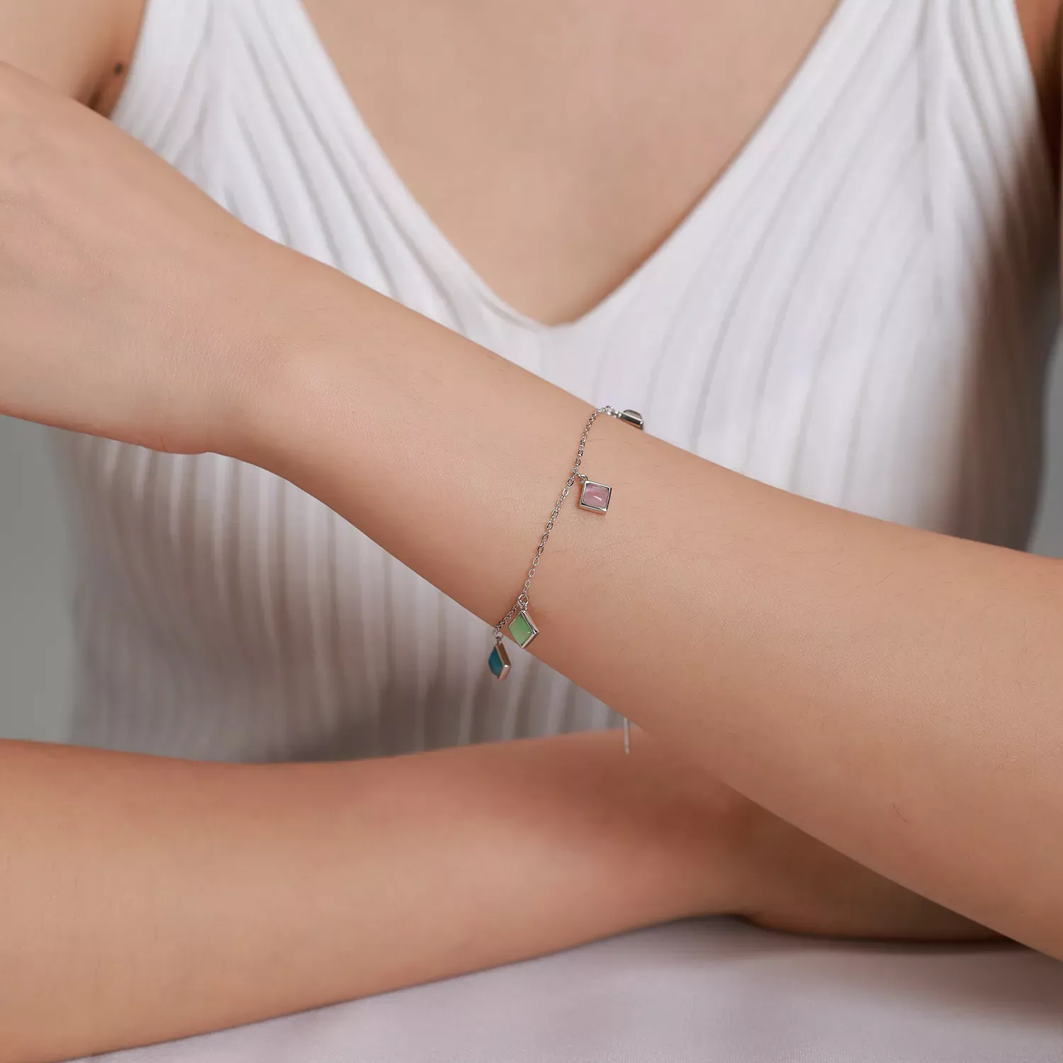 Pandora Style Simple Geometry Bracelet - SCB224