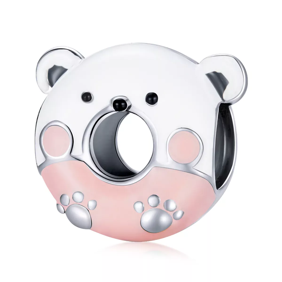Pandora Style Bear Donuts Charm - SCC1876 Pandora Style Bear Donuts Charm - SCC1876