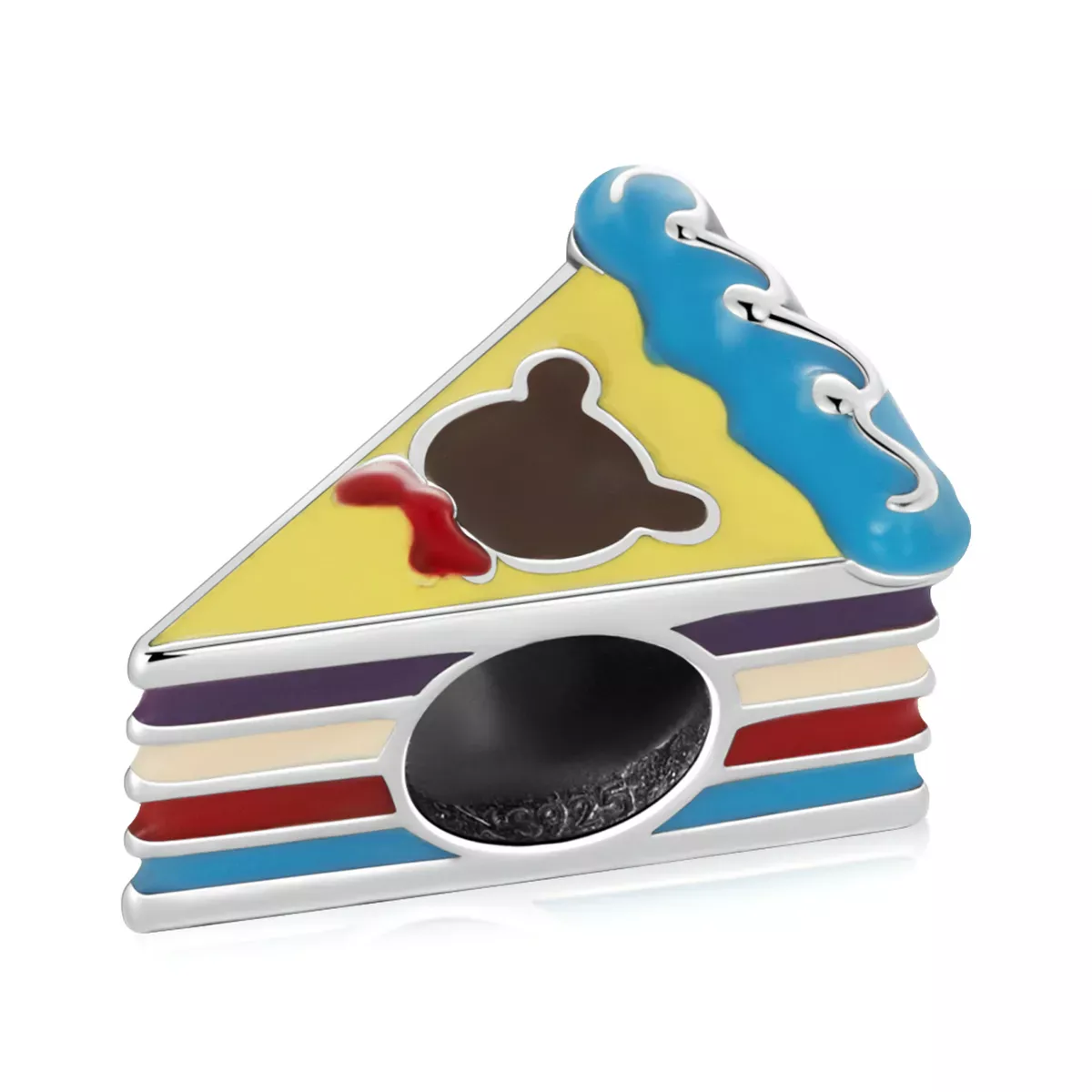 Pandora Style Bear Rainbow Cake Charm - SCC2199 Pandora Style Bear Rainbow Cake Charm - SCC2199