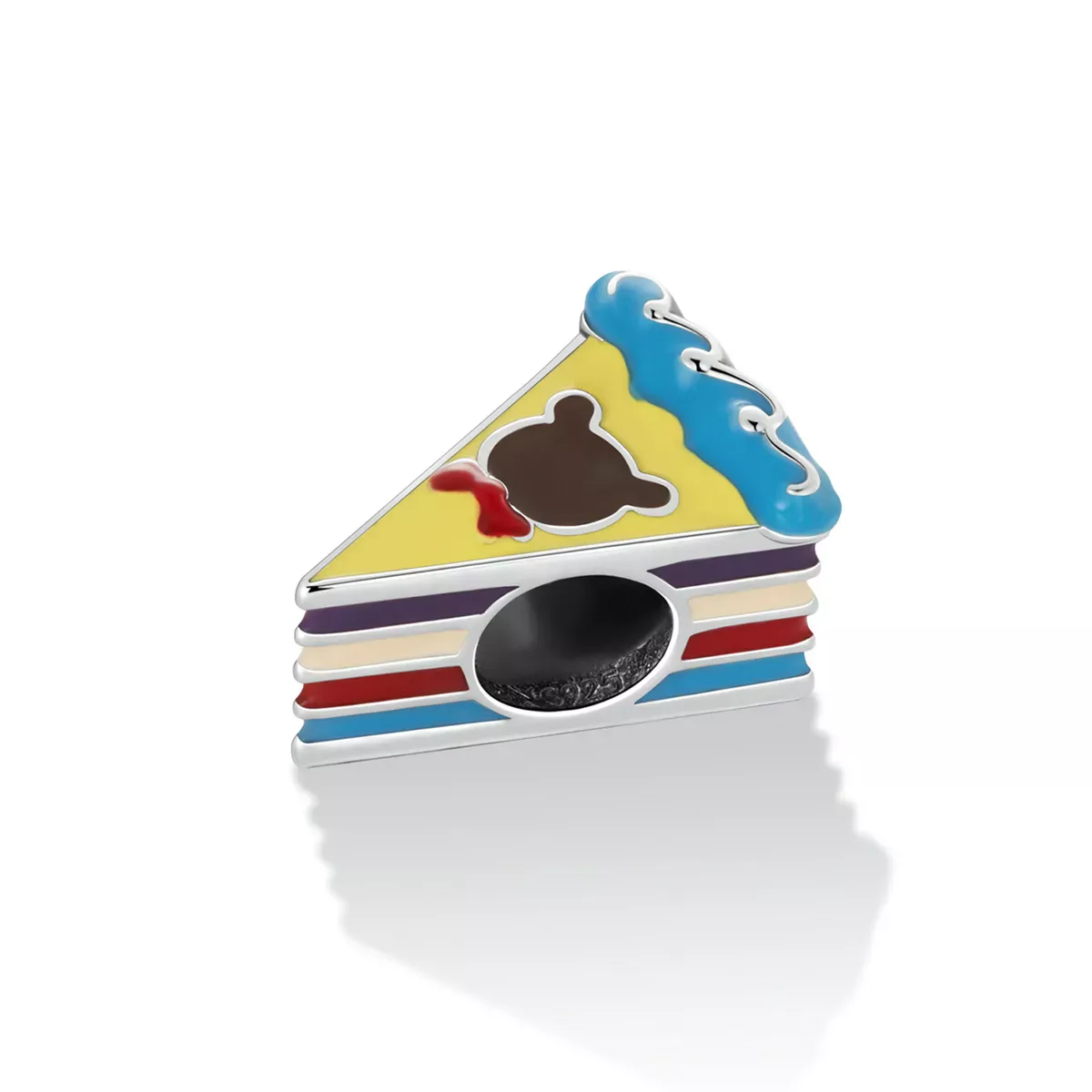 Pandora Style Bear Rainbow Cake Charm - SCC2199