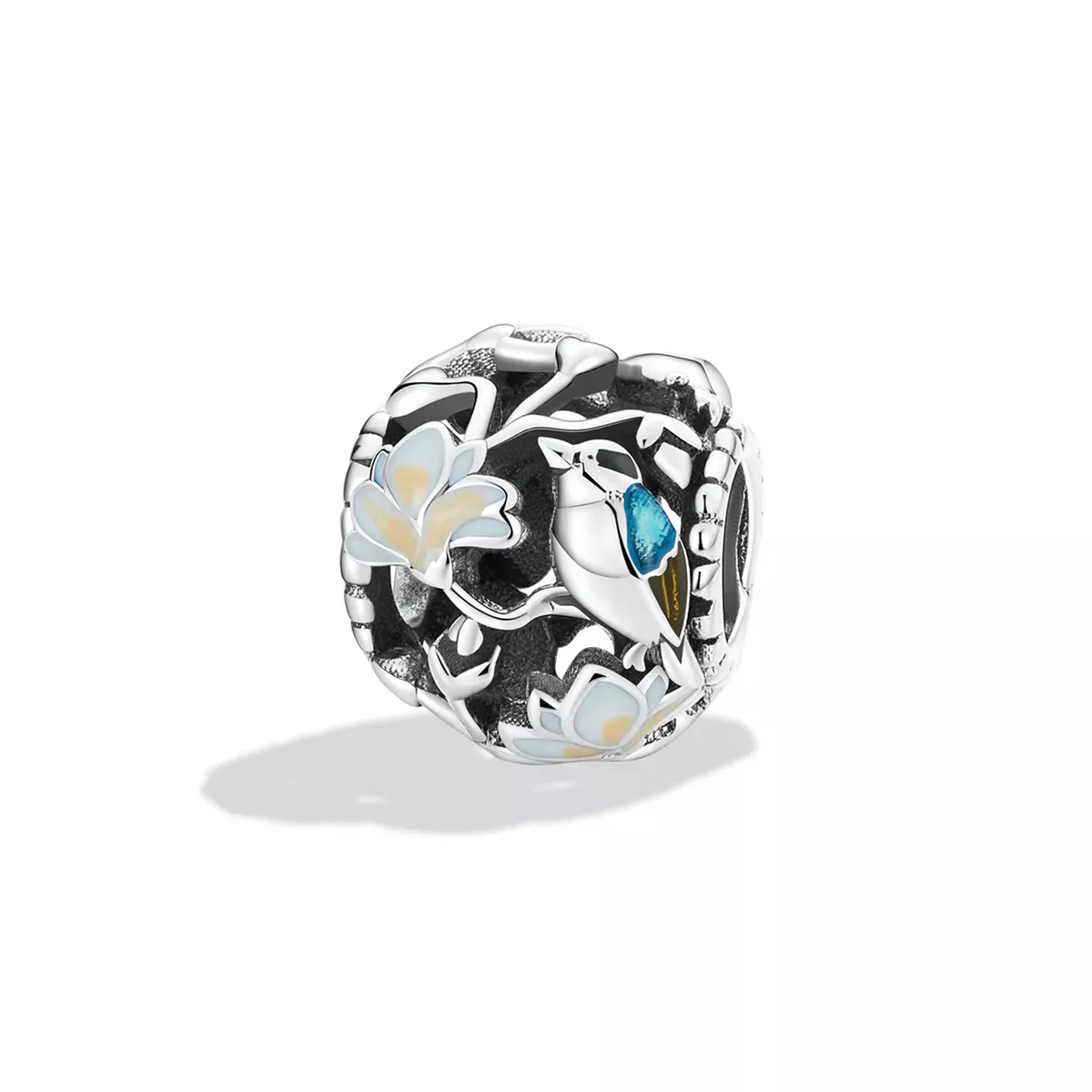 Pandora Style Birds and Flowers - Equinox Charm - SCC2194