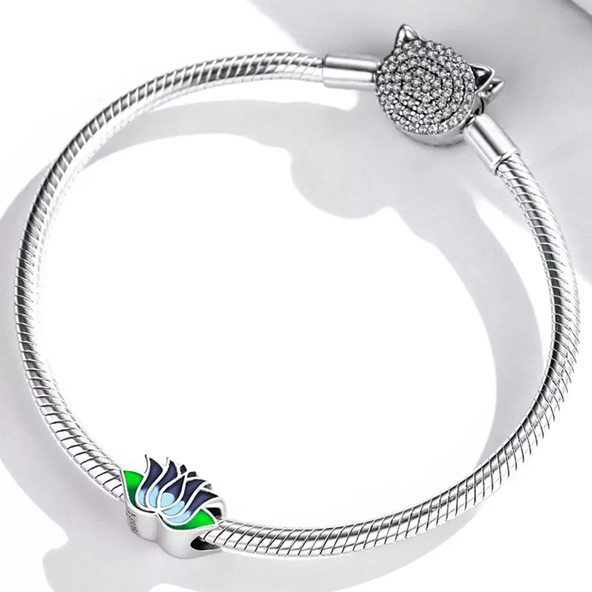 Pandora Style Blue Lotus Charm - SCC2020
