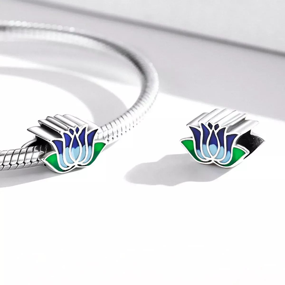 Pandora Style Blue Lotus Charm - SCC2020
