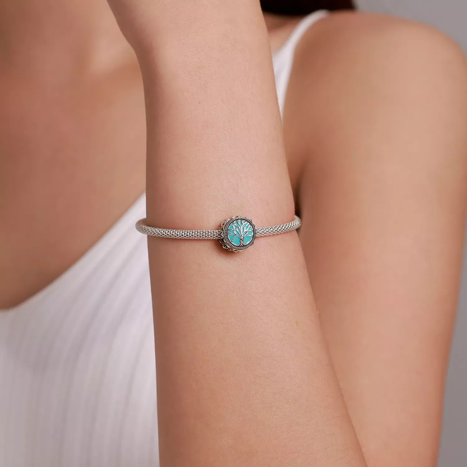 Pandora Style Blue Tree of Life Charm - BSC503