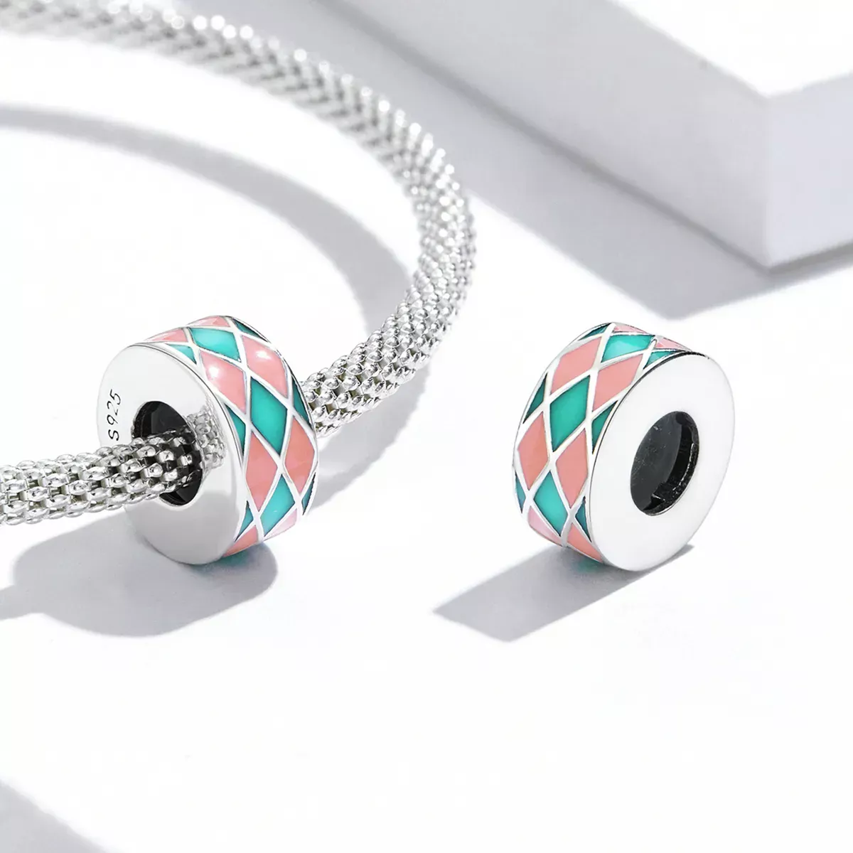 Pandora Style Diamond Lattice Charm - SCC2165