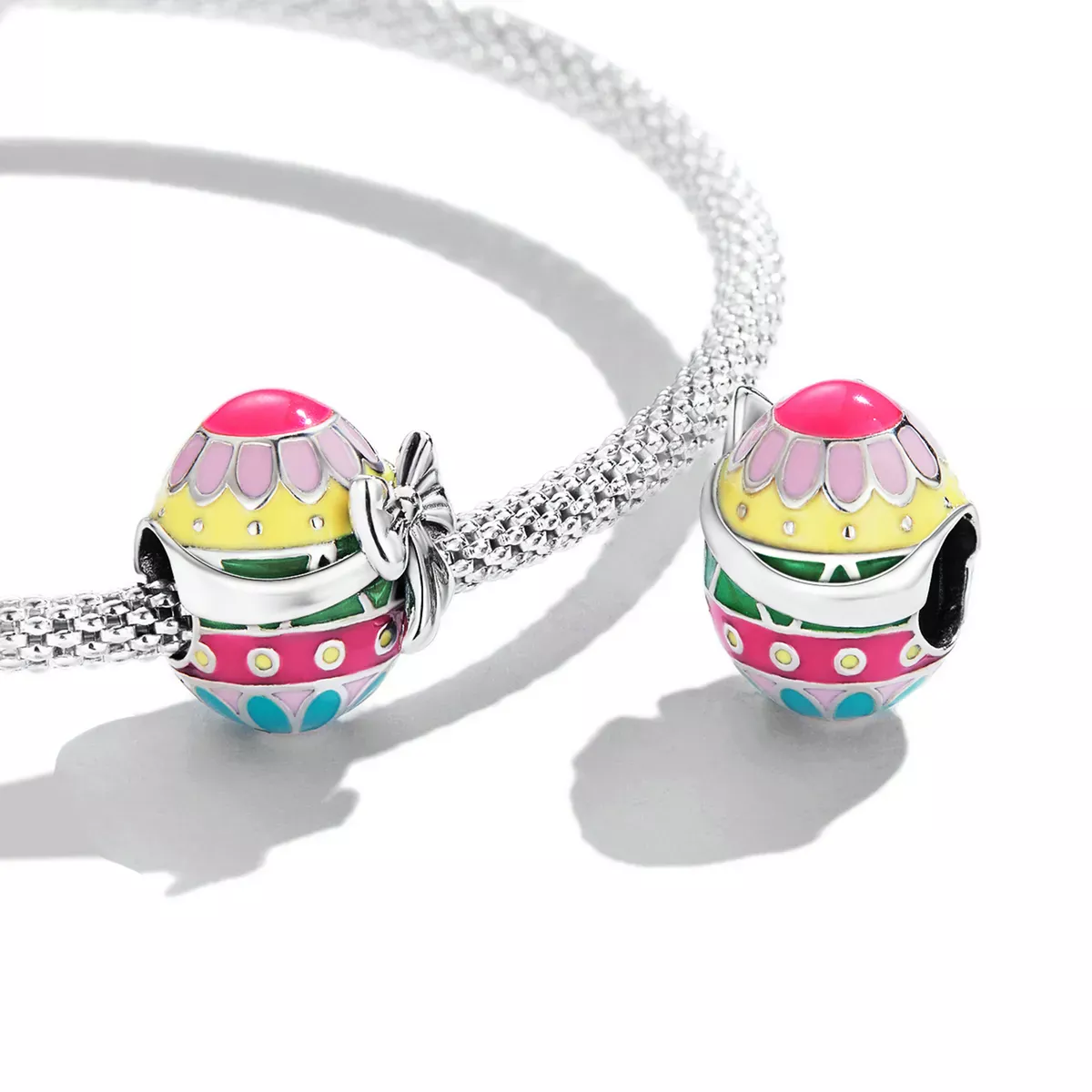 Pandora Style Easter Egg with Bow Charm - SCC2119