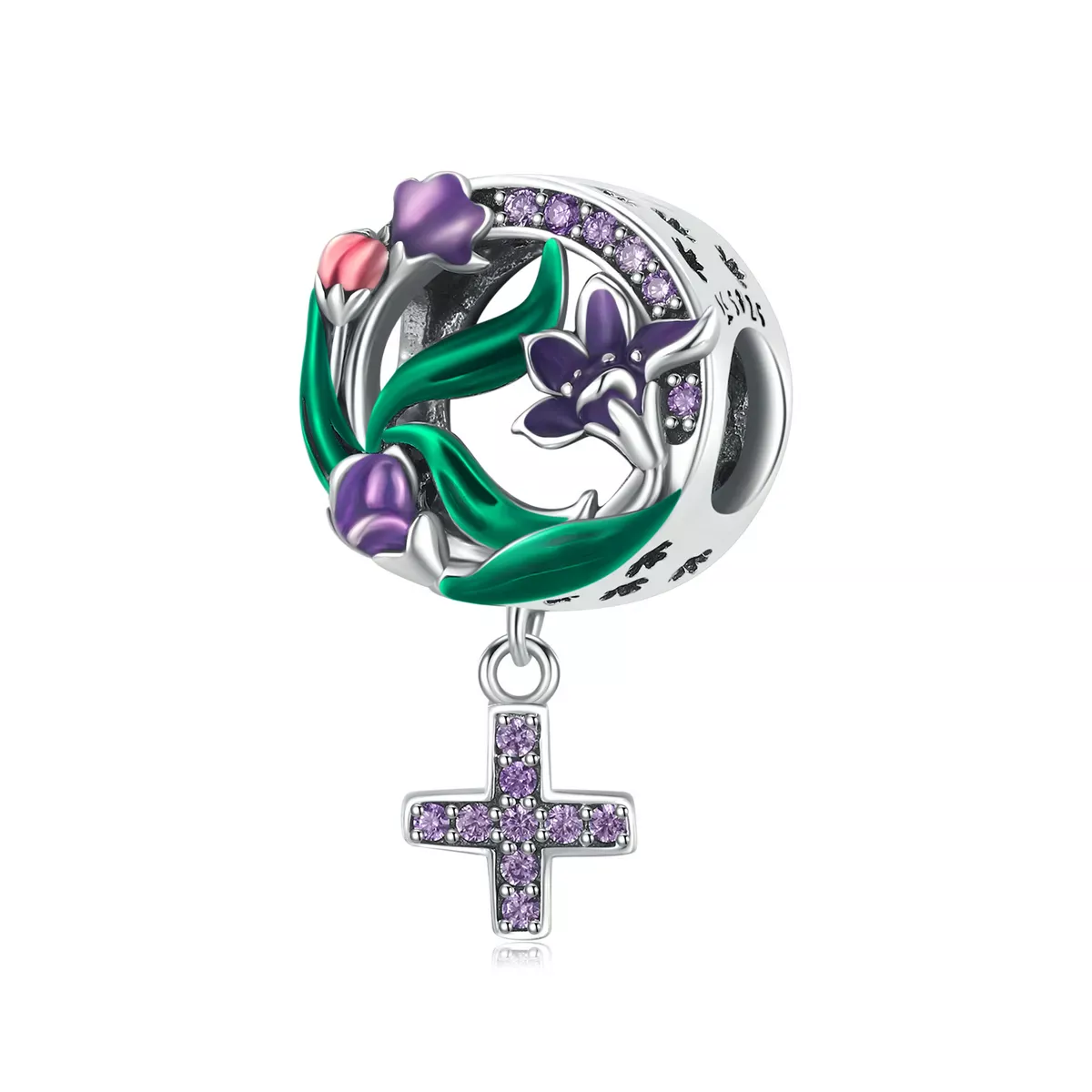 Pandora Style Feminine Power - Flower Cross Charm - SCC2142 Pandora Style Feminine Power - Flower Cross Charm - SCC2142